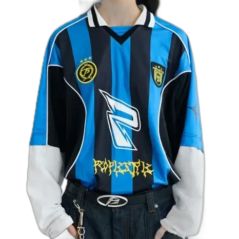 PEOPLESTYLE Blue Long Sleeve Football Jersey