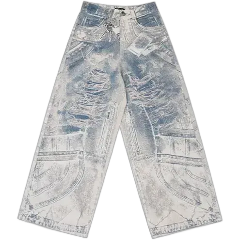 PEOPLESTYLE Keychain Print Baggy Jeans