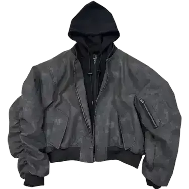 PopProject Hoodie Bomber Jacket Grey
