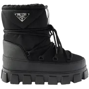 Prada Monolith Padded Nylon Black Snow Boots