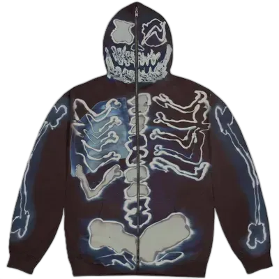 Travis Scott Cactus Jack Fragment Skeleton Graffiti Zip Hoodie