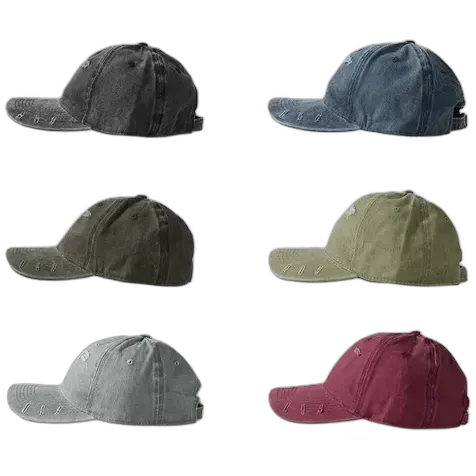 Unbranded Blank Distressed Caps (5 Variants)