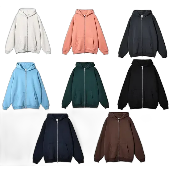 Unbranded Blank Zip-Up Hoodies #2
