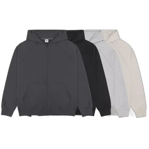 Unbranded Blank Zip-Up Hoodies #1