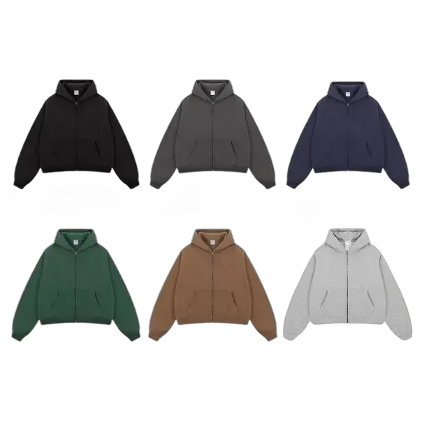 Unbranded Boxy Fit Zip Up Hoodies