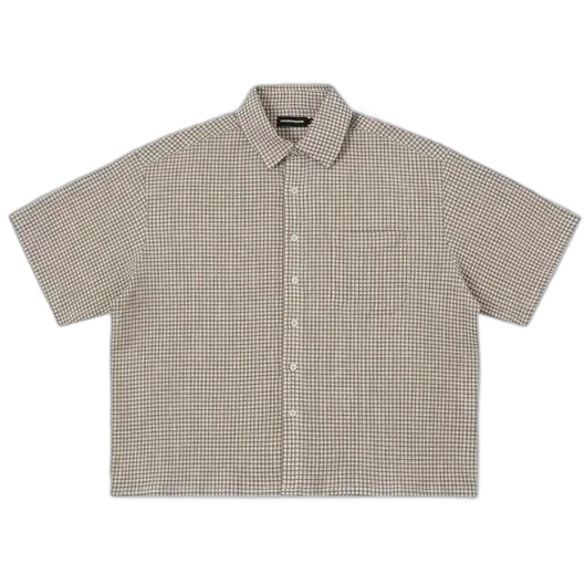 Union Kingdom Boxy Fit Button Up Shirt Beige