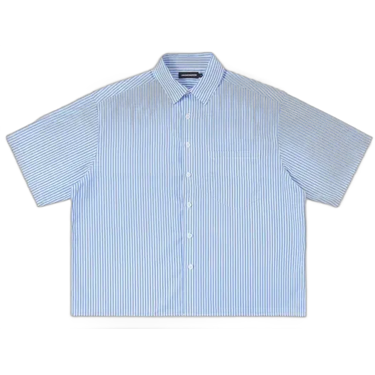 Union Kingdom Boxy Fit Button Up Shirt Light Blue