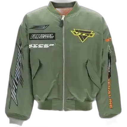 Vetements Green Racing Logo Bomber Jacket