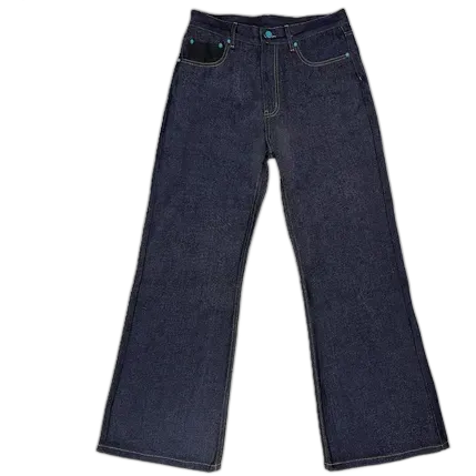 WANNA LAB Flared Raw Denim Jeans