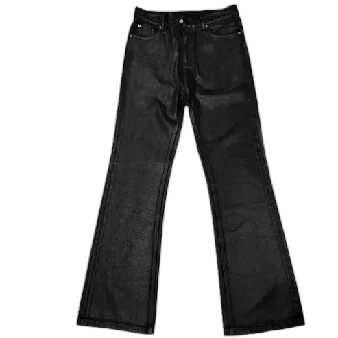 WANNA LAB Waxed Flared Jeans