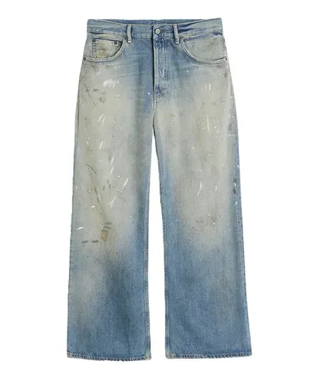 Acne Studios 2021M Blue Paint Splatter Jeans — product photo