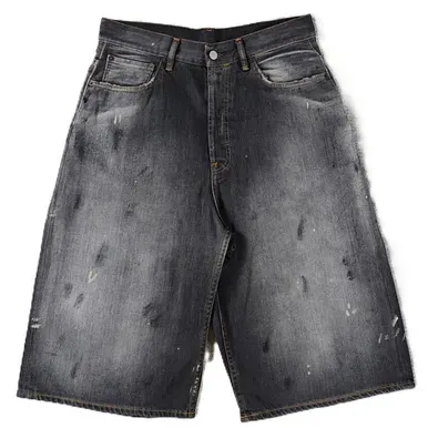 Acne Studios Black Paint Splatter Denim Shorts — product photo