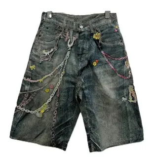 Acne Studios Candy Keychain Print Denim Shorts — product photo