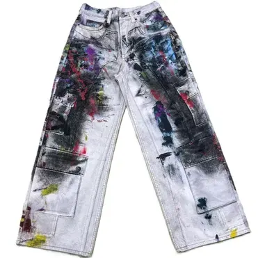 Acne Studios White Multi Color Splat Jeans — product photo