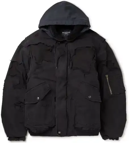Balenciaga Oversized Distressed Heavy Bomber Jacket — product photo