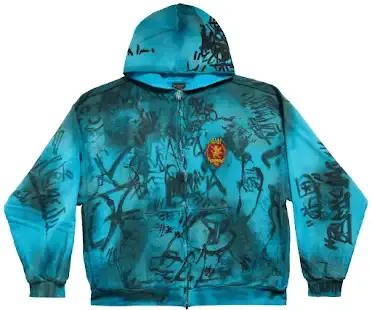 Balenciaga Skater Zip-Up Hoodie Blue — product photo