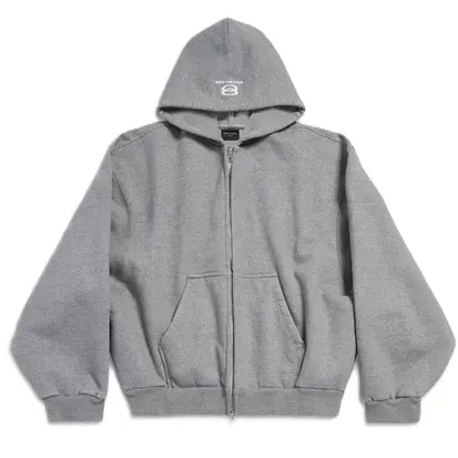 Balenciaga Unity Boxy Zip-Up Hoodie Grey — product photo