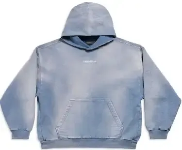 Balenciaga Washed Embroidered Hoodie Blue — product photo