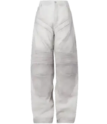 Balenciaga White Baggy Biker Leather Pants — product photo