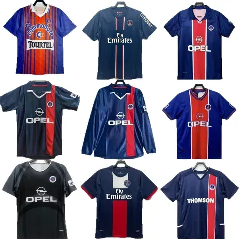 Bunch of Retro Paris Saint-Germain Football Jerseys (13 Variants — product photo