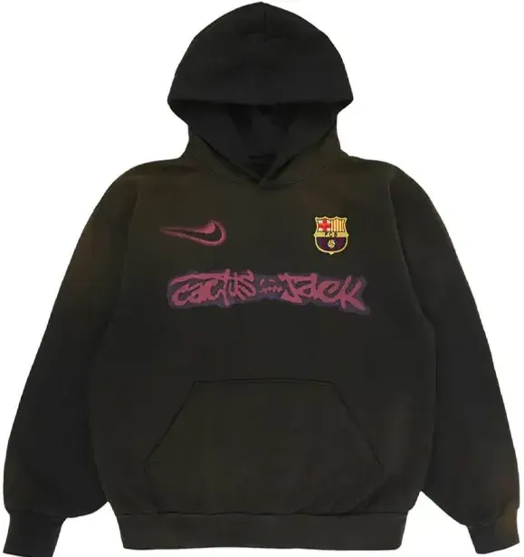 Cactus Jack x FC Barcelona Dark Brown Washed Hoodie — product photo