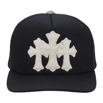 Chrome Hearts Black Triple Cross Patch Trucker Hat — product photo