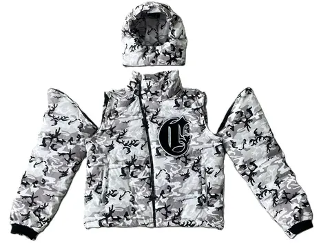 Corvidae Snow Camo Puffer Jacket — product photo
