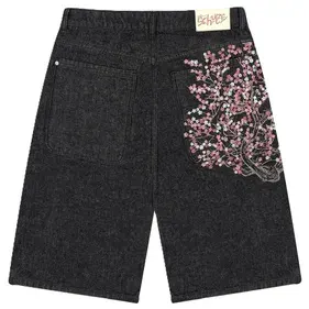 Derschutze Cherry Blossom Denim Shorts — product photo