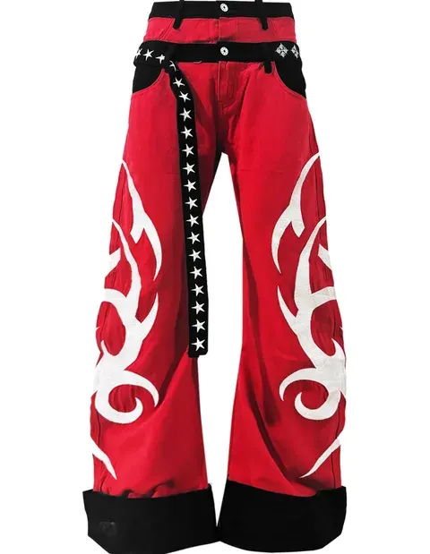DETW Red Baggy Tribal Pants — product photo