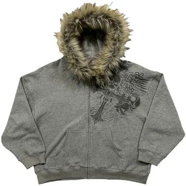 Faux Fur Trimmed Zip-Up Hoodies — product photo
