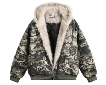 Flee GFN Camo Hooded Faux Fur Jacket — product photo