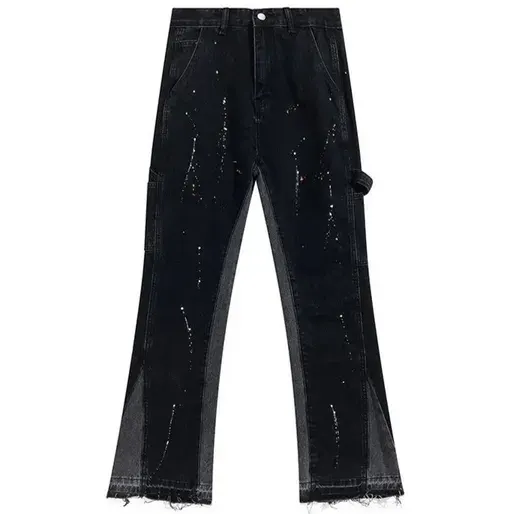 Gallery Dept Black Flared Paint Splatter Jeans — product photo