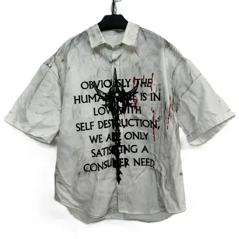 Hell System Distressed Short Sleeve Shirt — product photo