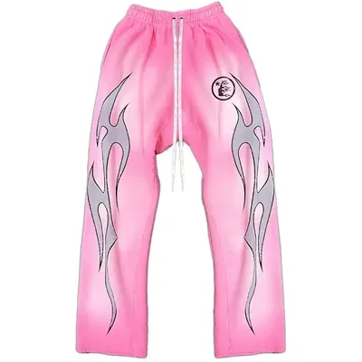 Hellstar Flame Sweatpants Pink — product photo