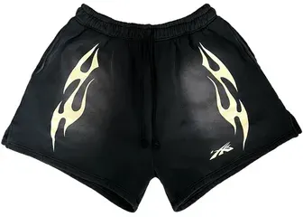 Hellstar Sports Flame Shorts Black (NFC) — product photo