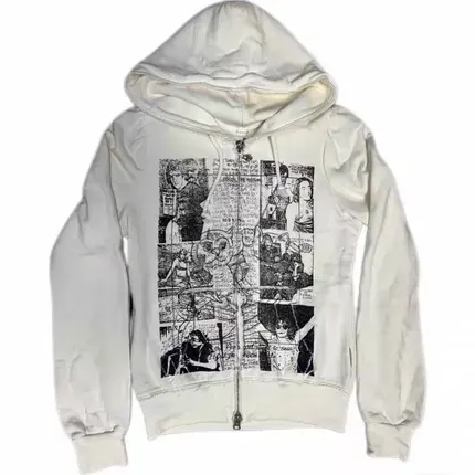 Hysteric Glamour Destroy All Monsters White Zip Up Hoodie — product photo