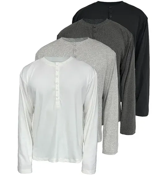 JCAESAR Button Long Sleeve Tee (4 Variants) — product photo