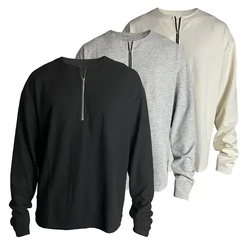 JCAESAR Half-Zip Long Sleeve Tee (6 Variants) — product photo