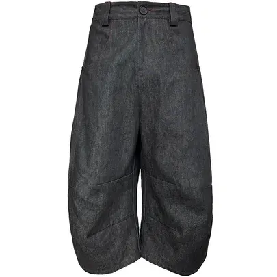 JCAESAR Long Pleat Denim Shorts — product photo