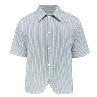 JCAESAR Striped Short Sleeve Button Up Shirt — product photo