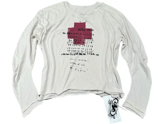 KLICK CLAK White Number Print Long Sleeve Tee — product photo