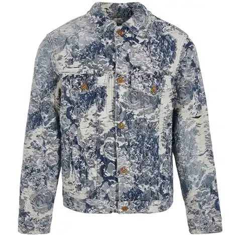 Louis Vuitton Distressed Floral Denim Jacket — product photo