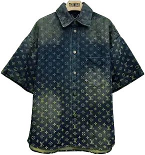 Louis Vuitton Rainbow Monogram Short-Sleeved Denim Shirt — product photo