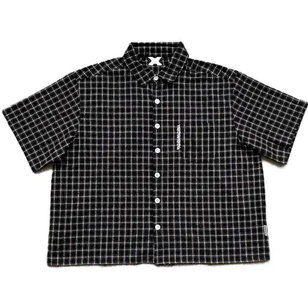 Mertra Plaid Shirt (Black) — product photo
