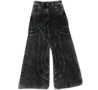 No Faith Studios Heavy Wave Denim Black Jeans — product photo