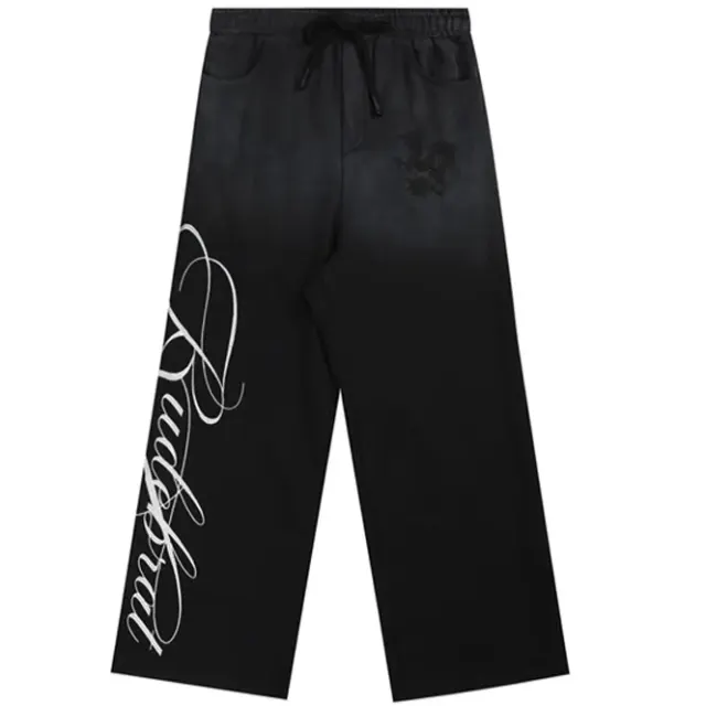 noEmosen Baggy Embroidered Sweatpants Black — product photo