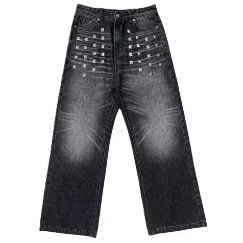 noEmosen Baggy Studded Jeans Black — product photo