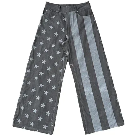 noEmosen Baggy USA Flag Jeans Gray — product photo