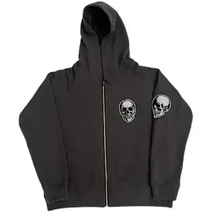 Number Nine Skull Zip-Up Hoodie — product photo