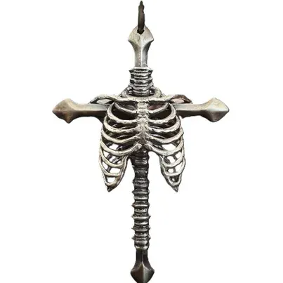 Ossuary Rib Cage Silver Pendant — product photo